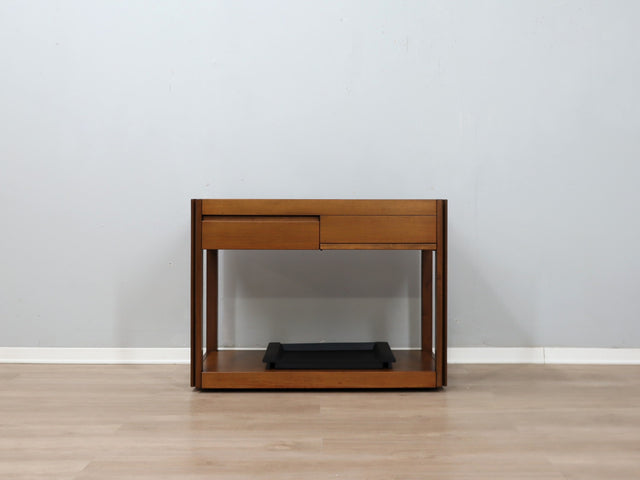 Angelo Mangiarotti 4D Bar Cart Molteni - Carrello Mangiarotti legno - Mangiarotti Servierwagen - Chariot Mangiarotti: Solid wood Italian 1970s design.
