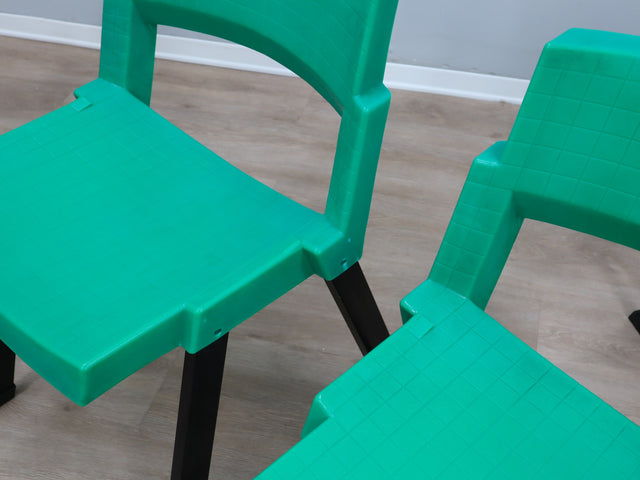 Italian ABS chairs 1980s LAMM Jahre Stapelstühle lot de 4 chaises empilables