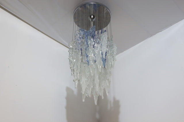 Murano glass cascade chandelier by AV Mazzega 1970s