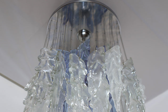 Murano glass cascade chandelier by AV Mazzega 1970s