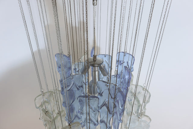 Murano glass cascade chandelier by AV Mazzega 1970s