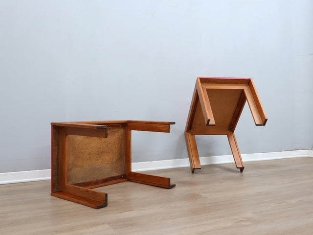 Tavolini Mod. 778 Afra & Tobia Scarpa Tables basses Cassina bed side Larch Wood coffee table 