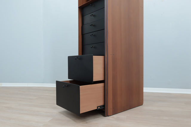 Afra & Tobia Scarpa walnut drawers cabinet MAXALTO 1970s.