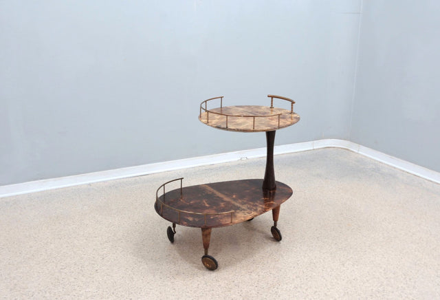 Aldo Tura serving trolley bar cart 1950s