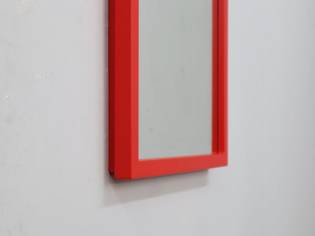 intage Kartell Mod. 4727 red ABS mirror, 1970s. Specchio rosso Anna Castelli Kartell. Miroir rouge design italien. Roter Design Spiegel