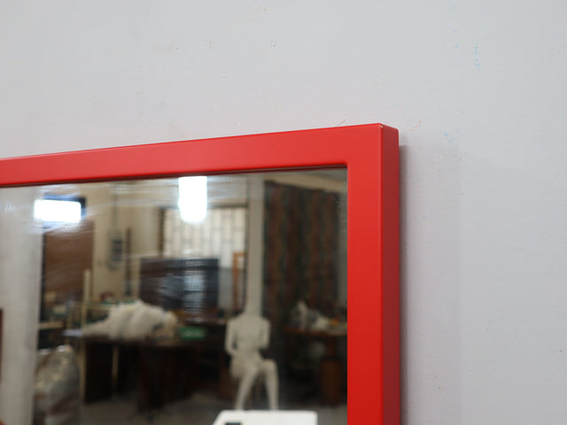 intage Kartell Mod. 4727 red ABS mirror, 1970s. Specchio rosso Anna Castelli Kartell. Miroir rouge design italien. Roter Design Spiegel