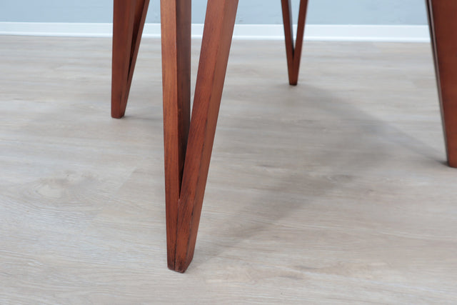 Augusto Romano round beech and straw side table 194Os