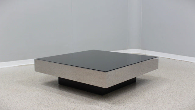 Mirrored glass coffee table NY FORM 1960s