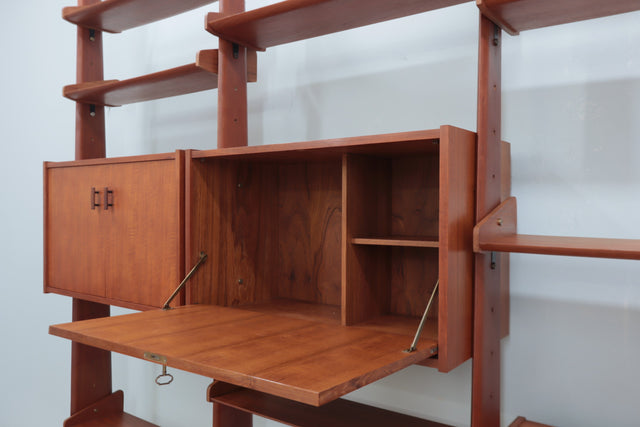 Mid century modular teak bookcase AV Arredamenti 1960s