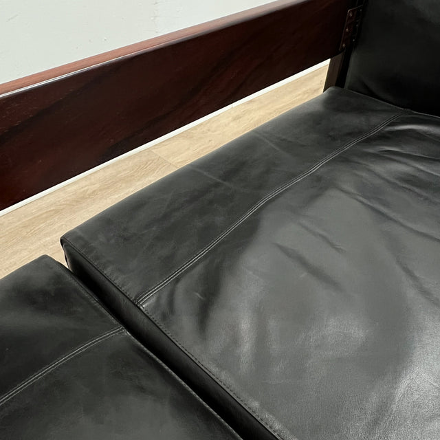 Afra & Tobia Scarpa "Bastiano" 3-seater sofa for Gavina 1960s black Leather