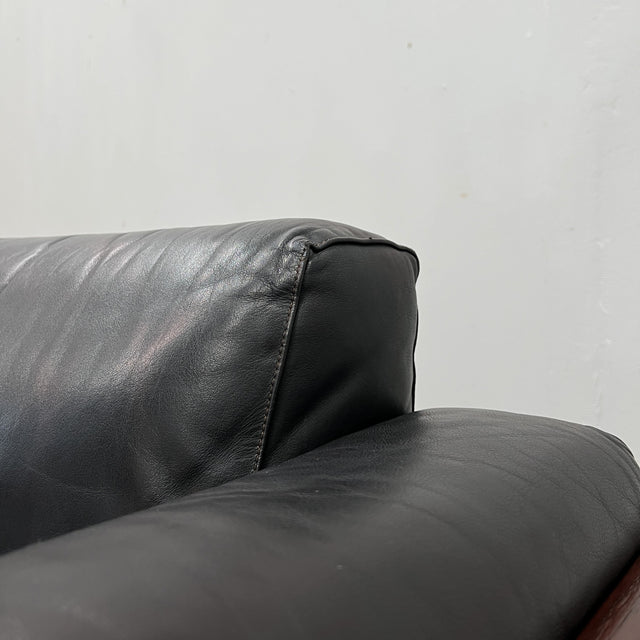 Afra & Tobia Scarpa "Bastiano" 3-seater sofa for Gavina 1960s black Leather