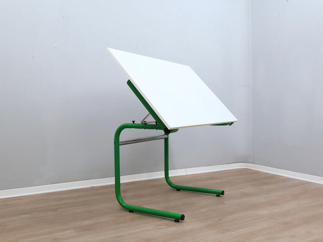 Bieffeplast desk 1960s Joe Colombo attributed – Italian design green metal frame / bureau design italien, escritorio vintage itali