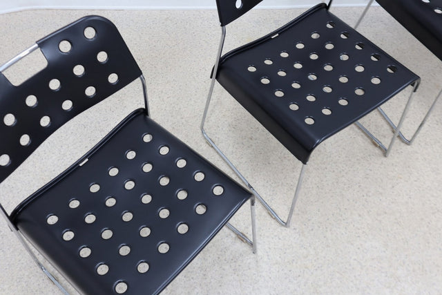 Omstack vintage metal chairs BIEFFEPLAST 1970s