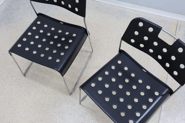 Omstack vintage metal chairs BIEFFEPLAST 1970s