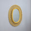 1960s yellow wicker mirror by Franco Albini for Bonacina. Albini Rattanspiegel, espejo Albini amarillo, miroir rotin Albini, specchio Albini giallo