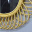 1960s yellow wicker mirror by Franco Albini for Bonacina. Albini Rattanspiegel, espejo Albini amarillo, miroir rotin Albini, specchio Albini giallo