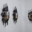 Set of iluminación escultórica e brutalist vintage sconces. Appliques murales brutalistes perfette per brutalist home decoration e diseño brutalista vintage.