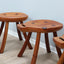 Set 4 Sgabelli Organic design Larch Wood Stools Brutalis Italiani 1970s Tabourets italiens bois de mélèze