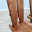 Set of four 1970s Italian Brutalist solid wood dining chairs in the style of Carlo Mollino Casa del Sole quatre chaises brutalistes italiennes des années 70 en bois massif,