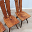 Set of four 1970s Italian Brutalist solid wood dining chairs in the style of Carlo Mollino Casa del Sole quatre chaises brutalistes italiennes des années 70 en bois massif,