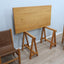 1970s Italian Brutalist Beech Desk & Leather Chairs Brutalist Schreibtisch Escritorio bureau vintage madera Castiglioni