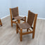1970s Italian Brutalist Beech Desk & Leather Chairs Brutalist Schreibtisch Escritorio bureau vintage madera Castiglioni