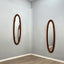 Campo e Graffi 1960s oval teak mirror, shell shape with circular mid-point accents. Totally restore, excellent condition. Unique vintage mirror commands attention.