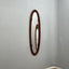 Campo e Graffi 1960s oval teak mirror, shell shape with circular mid-point accents. Totally restore, excellent condition. Unique vintage mirror commands attention.