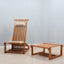 Carlo Pagella curved ash wood lounge chair + ottoman 1970s