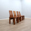 Set of 4 1970s Italian bentwood high-back dining chairs in Carlo Scarpa style. Set 4 sedie anni 70 multistrato curvato. Chaises vintage 1970.