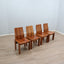 Set of 4 1970s Italian bentwood high-back dining chairs in Carlo Scarpa style. Set 4 sedie anni 70 multistrato curvato. Chaises vintage 1970.