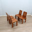 Set of 4 1970s Italian bentwood high-back dining chairs in Carlo Scarpa style. Set 4 sedie anni 70 multistrato curvato. Chaises vintage 1970.