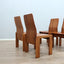 Set of 4 1970s Italian bentwood high-back dining chairs in Carlo Scarpa style. Set 4 sedie anni 70 multistrato curvato. Chaises vintage 1970.