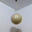 1970s Italian Cocoon globe pendant lamp with teak wood details. Lampadario Cocoon anni 70. Suspension vintage Italienische Kugellampe.