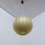 1970s Italian Cocoon globe pendant lamp with teak wood details. Lampadario Cocoon anni 70. Suspension vintage Italienische Kugellampe.