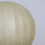 1970s Italian Cocoon globe pendant lamp with teak wood details. Lampadario Cocoon anni 70. Suspension vintage Italienische Kugellampe.
