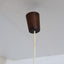 1970s Italian Cocoon globe pendant lamp with teak wood details. Lampadario Cocoon anni 70. Suspension vintage Italienische Kugellampe.
