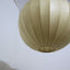 1970s Italian Cocoon globe pendant lamp with teak wood details. Lampadario Cocoon anni 70. Suspension vintage Italienische Kugellampe.