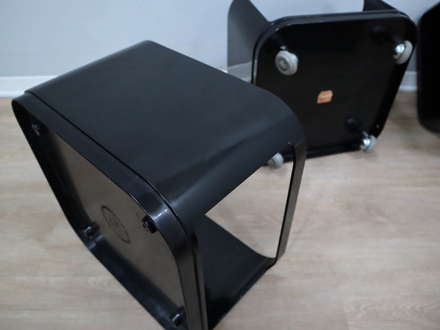 Componibili 4970 Kartell black modular trolley – carrello modulare noir design – modulares Möbelstück schwarz, Italian design.