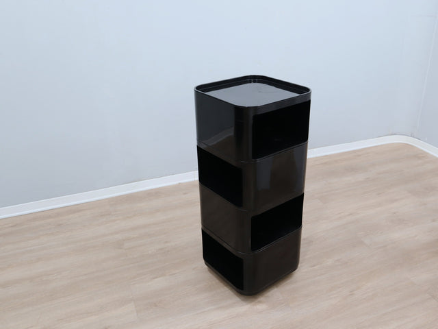 Componibili 4970 Kartell black modular trolley – carrello modulare noir design – modulares Möbelstück schwarz, Italian design.