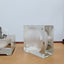 Cubosfera lamp by Alessandro Mendini for Fidenza Vetraria. Lampada vetro anni 60, 60er Glaskugel Lampe, lampe cube vintage, lámpara de mesa retro.
