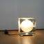 Cubosfera lamp by Alessandro Mendini for Fidenza Vetraria. Lampada vetro anni 60, 60er Glaskugel Lampe, lampe cube vintage, lámpara de mesa retro.