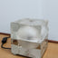 Cubosfera lamp by Alessandro Mendini for Fidenza Vetraria. Lampada vetro anni 60, 60er Glaskugel Lampe, lampe cube vintage, lámpara de mesa retro.
