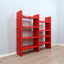 Artemide Dodona 300 red modular bookcase – bibliothèque modulaire rouge, modulares Bücherregal 70er Jahre italienisches Design