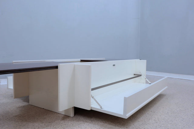 Modular lacquered coffee table with bar FIARM 1960s