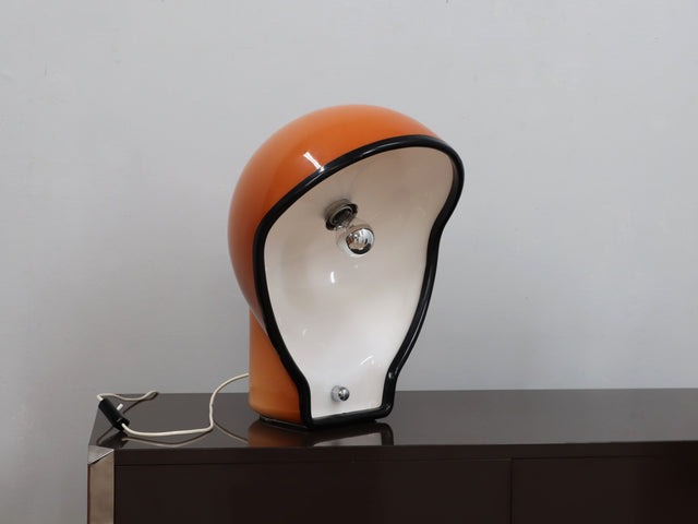 Fabio Lenci Birghitta lamp iGuzzini 1960s. Lampada Space Age arancione. Lampe orange vintage. Vintage Space Age Leuchte. Lámpara diseño italiano Sabot.