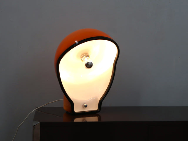 Fabio Lenci Birgitta lamp iGuzzini 1960s. Lampada Space Age arancione. Lampe orange vintage. Vintage Space Age Leuchte. Lámpara diseño italiano Sabot.