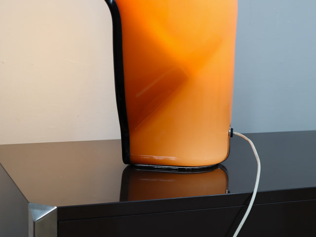 Fabio Lenci Birgitta lamp iGuzzini 1960s. Lampada Space Age arancione. Lampe orange vintage. Vintage Space Age Leuchte. Lámpara diseño italiano Sabot.