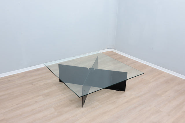 Large 1980s coffee table custom design by Helg & Albini Studio