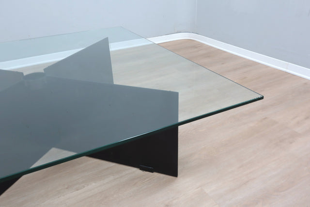 Large 1980s coffee table custom design by Helg & Albini Studio